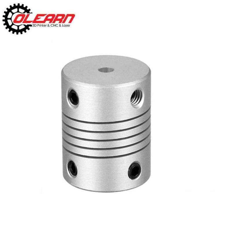 Olearn Aluminum Alloy Shaft Coupling Flexible Coupler Motor Connector Joint L25xd19 Silver