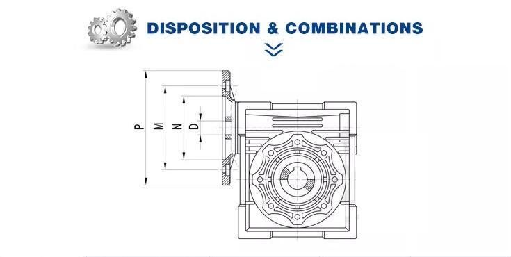 Eed Transmission Worm Gearbox Units E-RV050 Ratio7.5