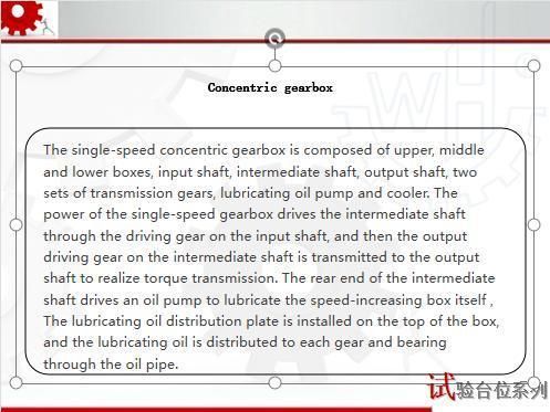 Gw200 Weihao Test Bench Single Gear Concentric Gearbox