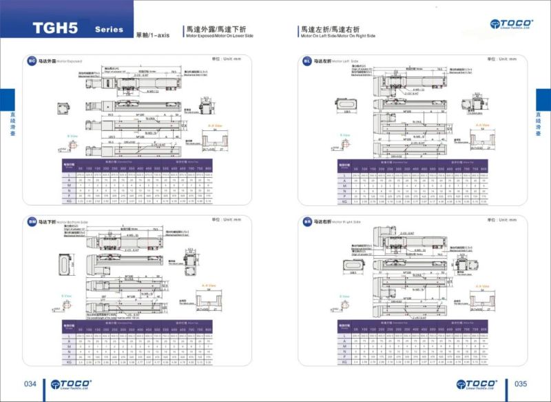 Tgh4/5/8/12 Linear Module for Laser Cutting Machine Use Toco Brand From Taiwan Same as Toyo Dimension