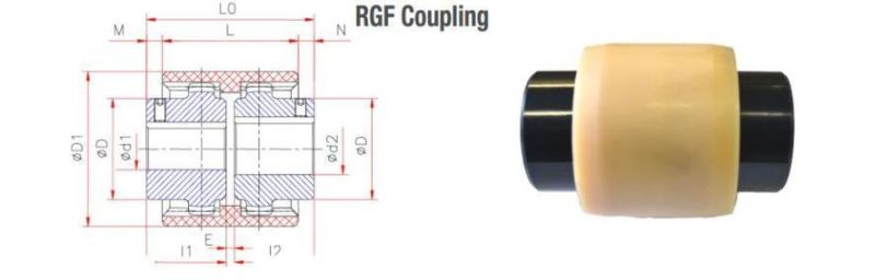 High Quality Rgf Series Bowex Nylon Curved Teeth Gear Coupling
