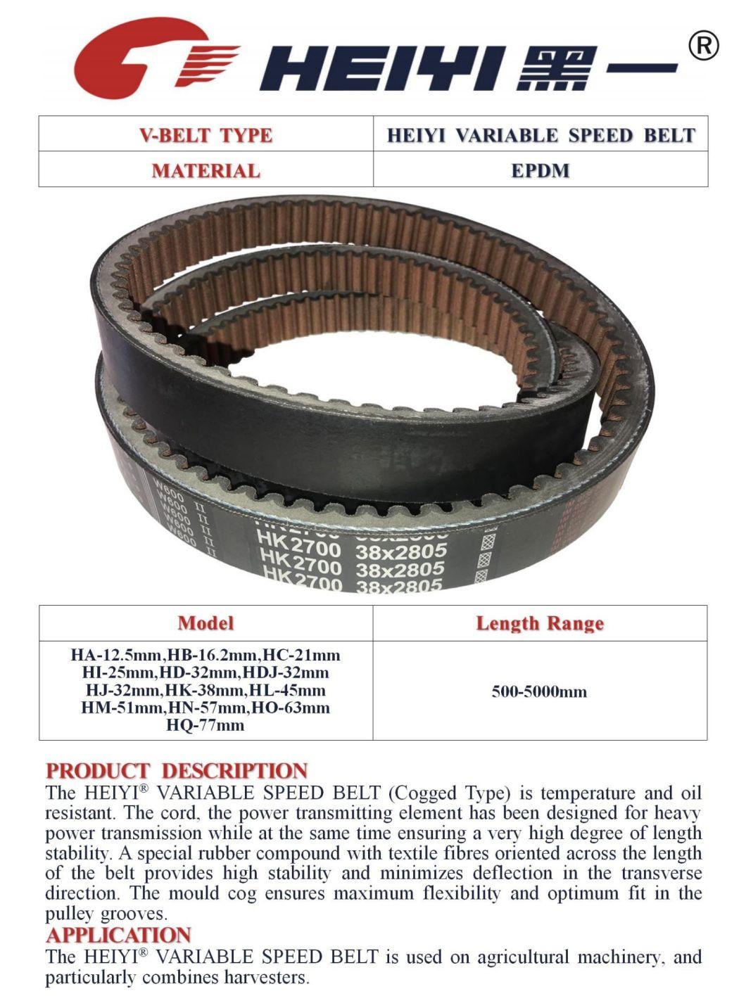 Flexible and Durable Raw Edge Plain V-Belt for High Power Transmission