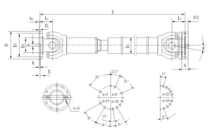 No Telescopic Long Cardan Shaft Coupling (SWP-D)