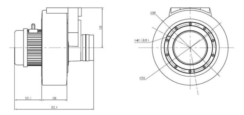 Motor AC Hot Sale 1500W Motor Wheel Diameter 250mm Robot Wheel for 1500W AC Motor Heavy Load Drive Wheel for Electric Forklift (TZ18-DA15)