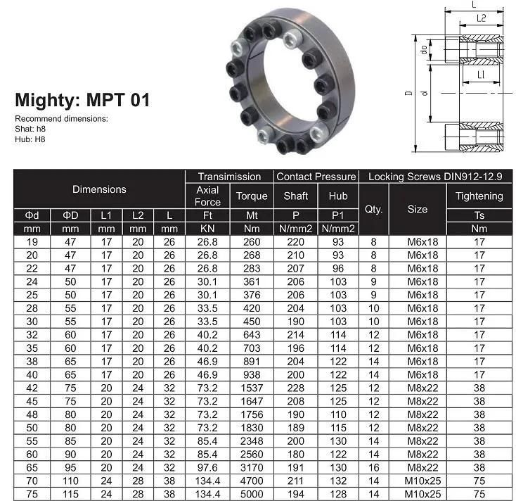 Rlk200 Self-Centering Locking Device Locking Assembly Locking Hub Shaft Power Lock Z2 Model