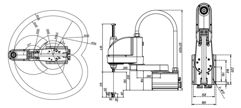 400f Industrial Robotic Dispensing, Loading & Picking 4 Axis Scara Industrial Robot Arm