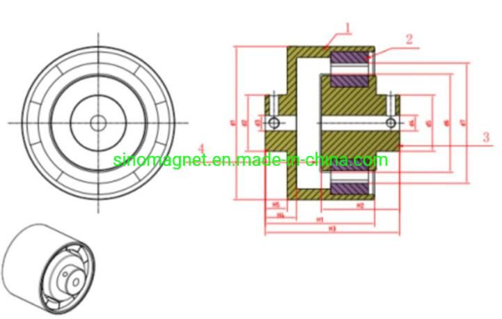 Magnetic Coupling-Inner Magnets Assembly with Spacer Sleeve