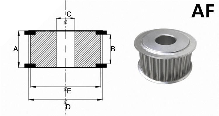 Precision Black 150mm Width T5 Timing Belt Pulley