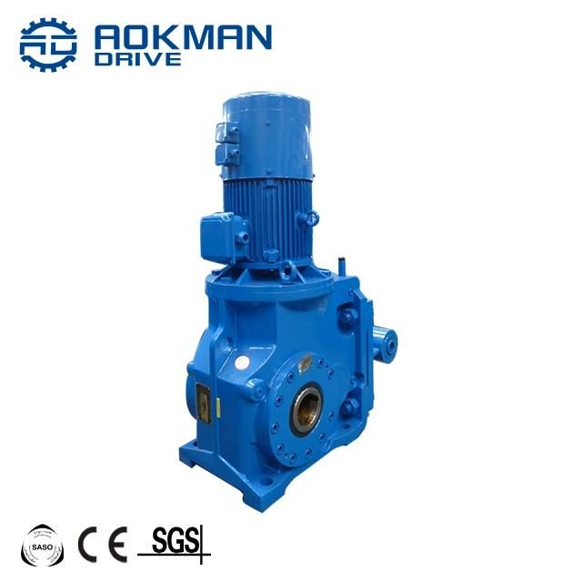 90 Degree Right Angle Helical Bevel Gear Speed Reducer with AC Motor