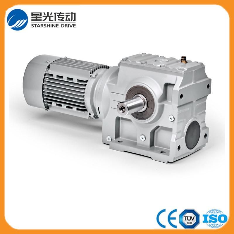Shrink Disk Hollow Shaft S Series Helical Worm Gear Reducer with Flange Mounted