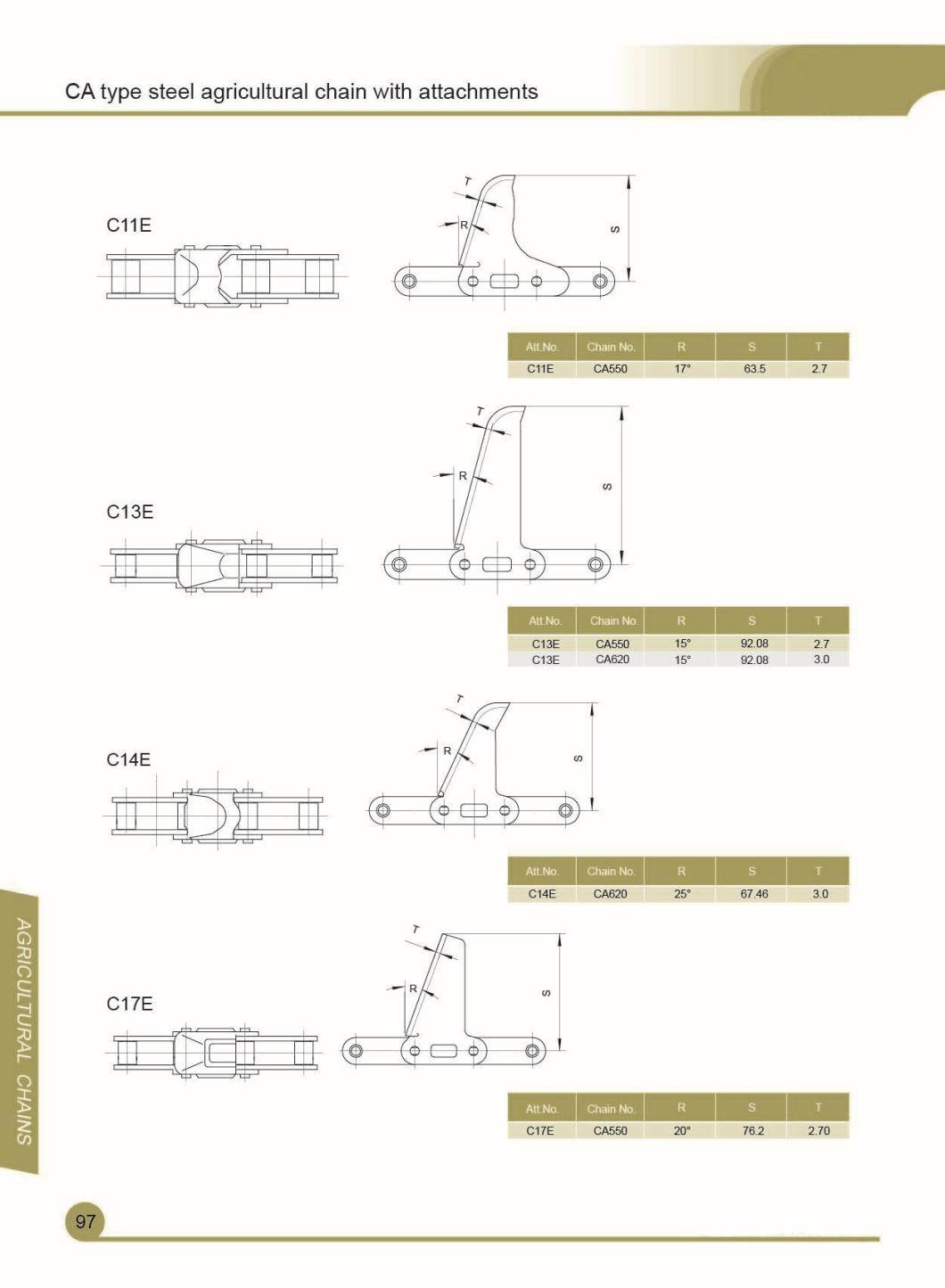 Ca550, Ca550V, Ca555, Ca557, Ca620 Ca650, Ca2060h Steel Agricultural Roller Chain