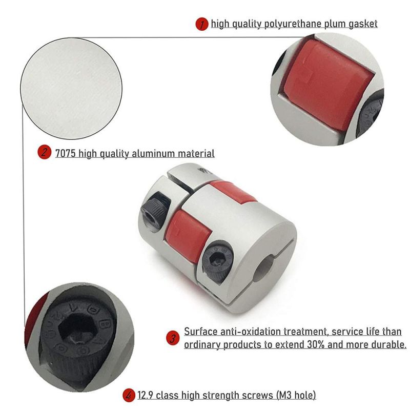 Olearn Shaft Coupling 1/2inch to 1/2inch Bore L66xd40 Flexible Coupler