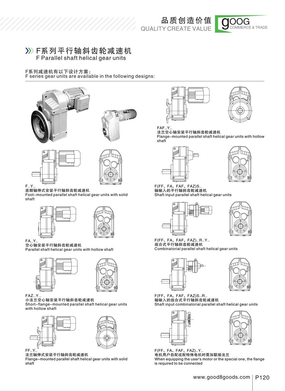 F Parallel Shaft Helical Gearbox