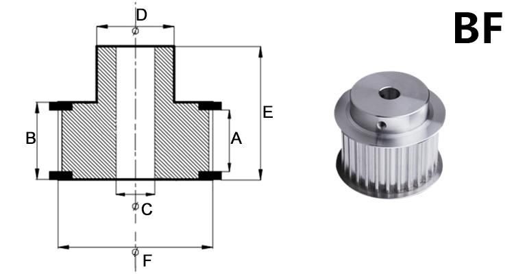 Factory Price Width 6mm Aluminum Alloy Timing Belt Pulley