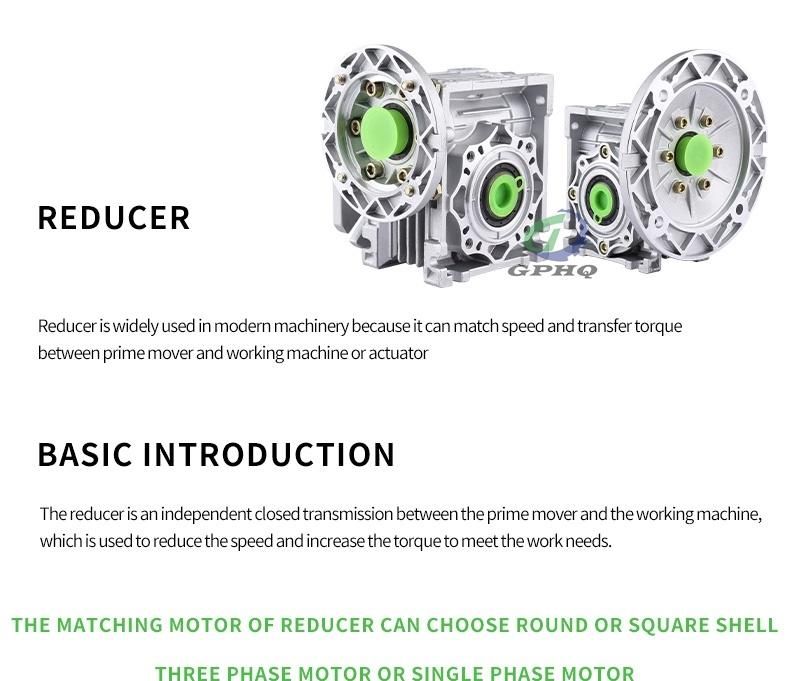 RV050 Worm Gearbox Reducer Single Phase Electric Motor Reducer