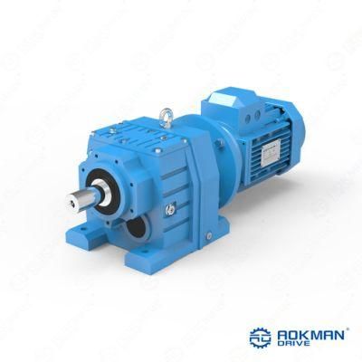 Aokman R Series 3 Phase Electric Motor Helical Electric Motor Reduction Gearbox