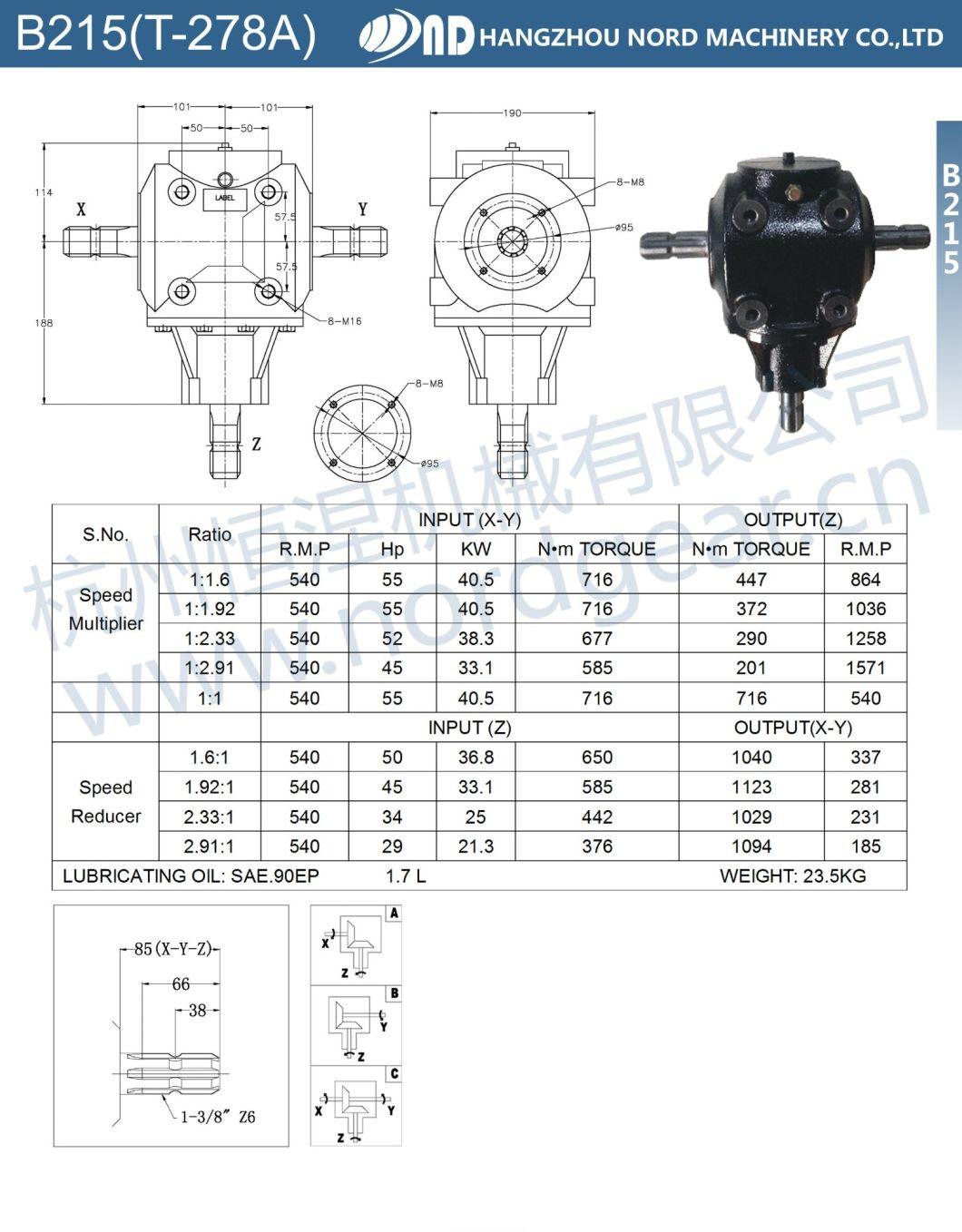 ND Brand Agricultural Gearbox for Agriculture Bedtiller Gear Box Pto