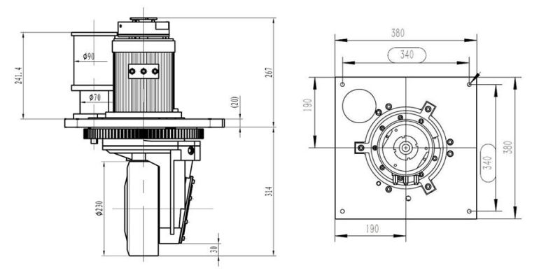 1.5kw AC Motor Agv Large Load Vertical Driving Wheel (TZ12-DA15S02)