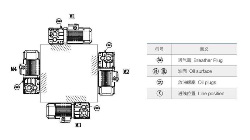 Aluminum Material Hollow Output Shaft Bevel Helical Gearbox for Conveyor System