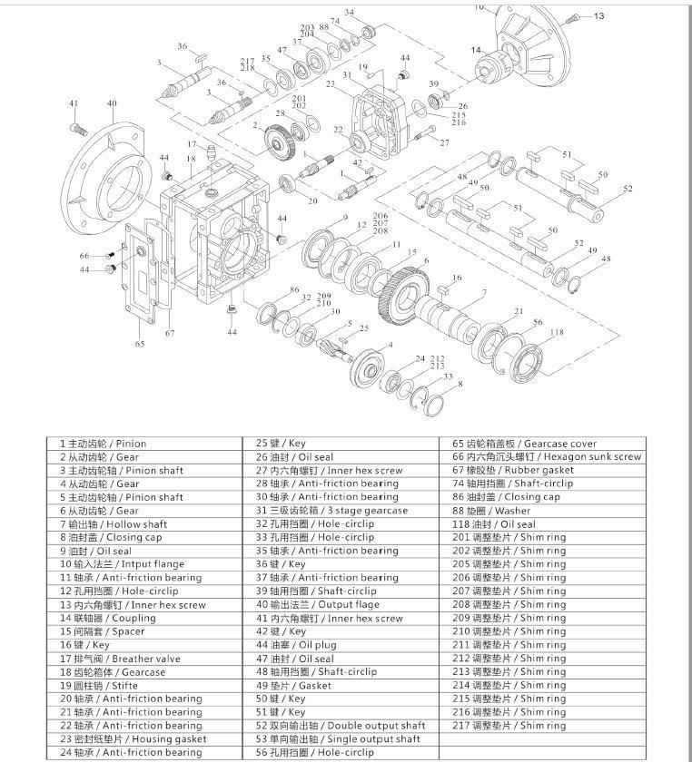 KM series good quality aluminum alloy hypoid gear reducer