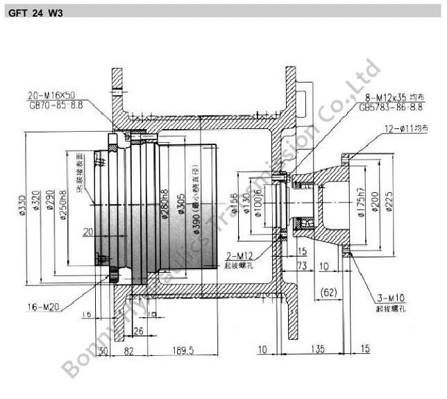 Gearbox with Final Gears Winch Drive Gft 24 W3