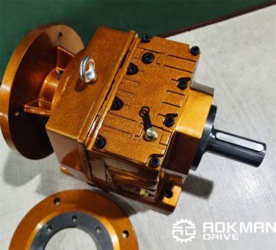 Foot-Mounted R Series Speed Reducer Ratio 1/100 Helical Gear Box with Solid Shaft
