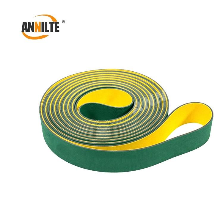 Annilte 1.8mm Thickness Green Yellow Polyamide Rubber Sandwich Conveyor Belt for Textile Machinery Transmission