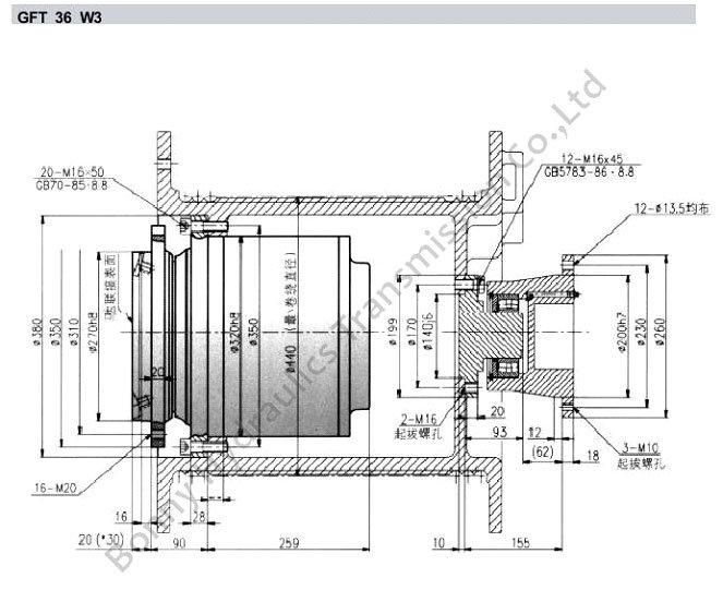 Final Drive Winch Gearbox Gft 36 W3 Series