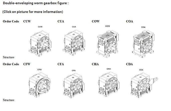 Low Noice Cone Worm Series Double Enveloping Worm Gear Worm Gearbox