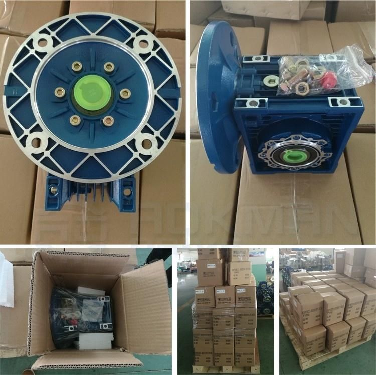 Aokman RV Series Speed Reducer Ratio 80: 1 Worm Gear High Torque Gearbox Reducer