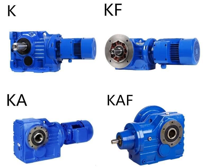 K Series Low Noise Right Angle Helical Bevel Gearbox with AC Motor