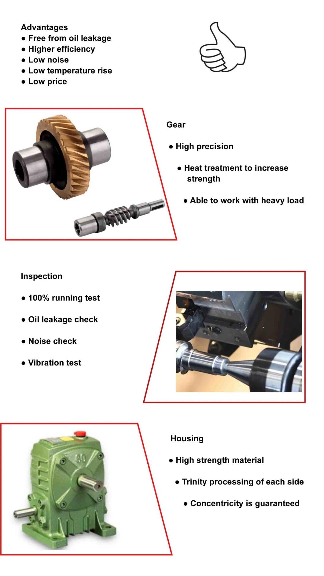 Wpa Right Angle Foot Mounted Cast Iron Worm Motor Speed Gearbox