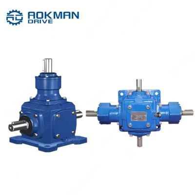 Aokman T Series 2: 1 3: 1 Ratio 90 Degree Bevel Gearbox Spiral Bevel Gear Box Spiral Bevel Transmission Gearbox