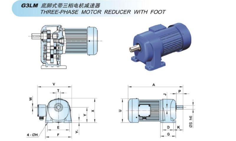 G2 G3 Gear Unit Helical Gearbox Motor Reducer for Industrial Transmission