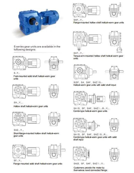 Gearbox 90 Degree Shaft Gearmotor Helical Worm Gear Reducer Drive