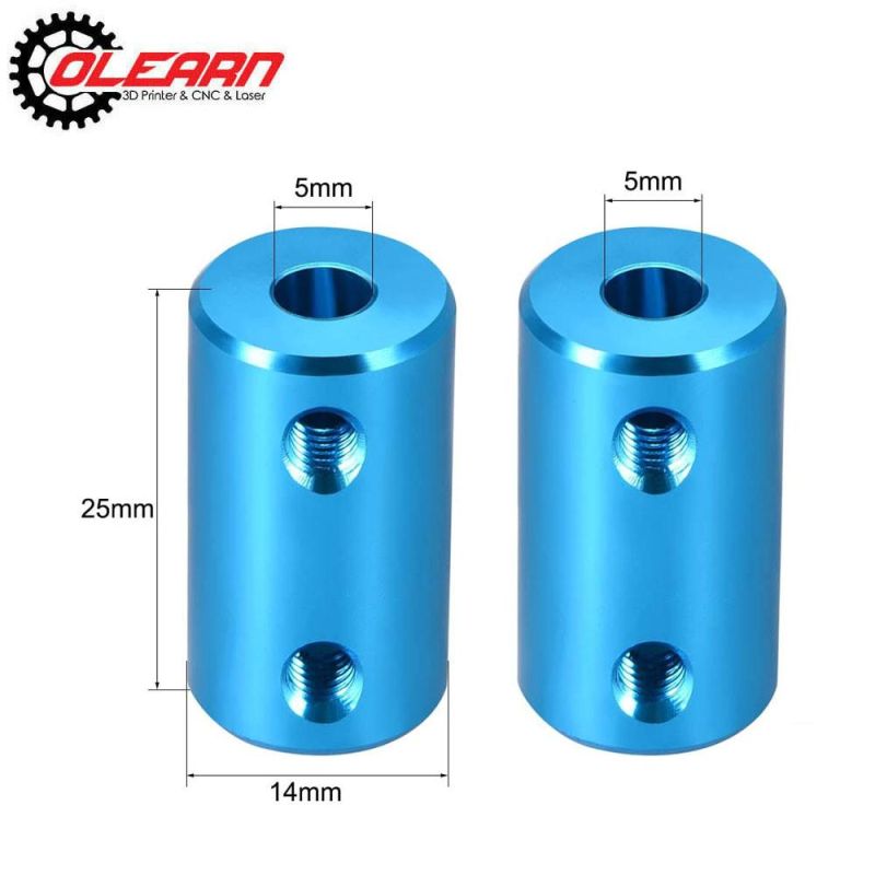 Olearn Bore Rigid Coupling 25mm Length 14mm Diameter Aluminum Alloy Shaft Couplers Connector