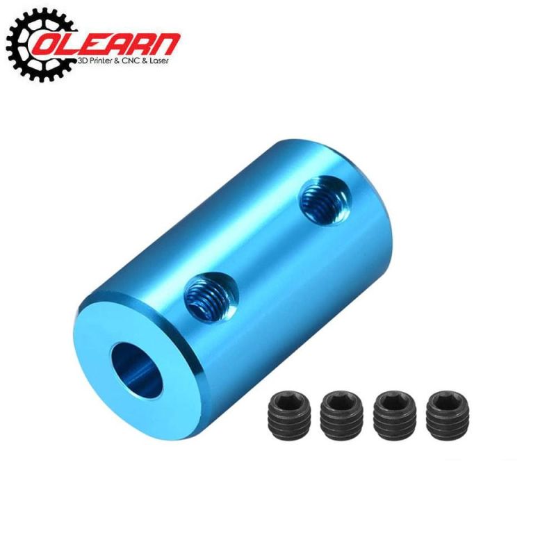 Olearn Rigid Coupling Set Screw L25xd14 Aluminum Alloy, Shaft Coupler Connector Blue