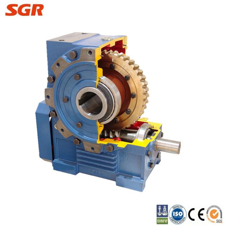 Cast Iron Reducer Double Enveloping Worm Gearbox Transmission 225mm Center Distance