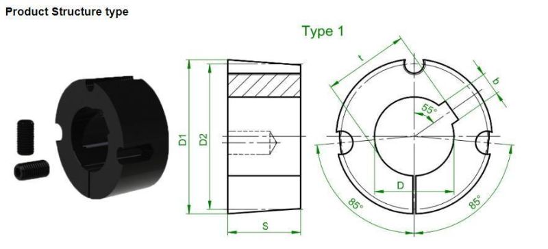 Mighty Taper Bush 1008-3020, Taperlock Bushing