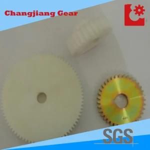 OEM Nylon and Yellow Zinc Painting Spur Gear