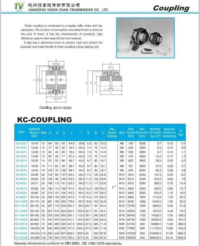 Kc 5018 Governor Pump Chain Coupling with Cover Kc4012