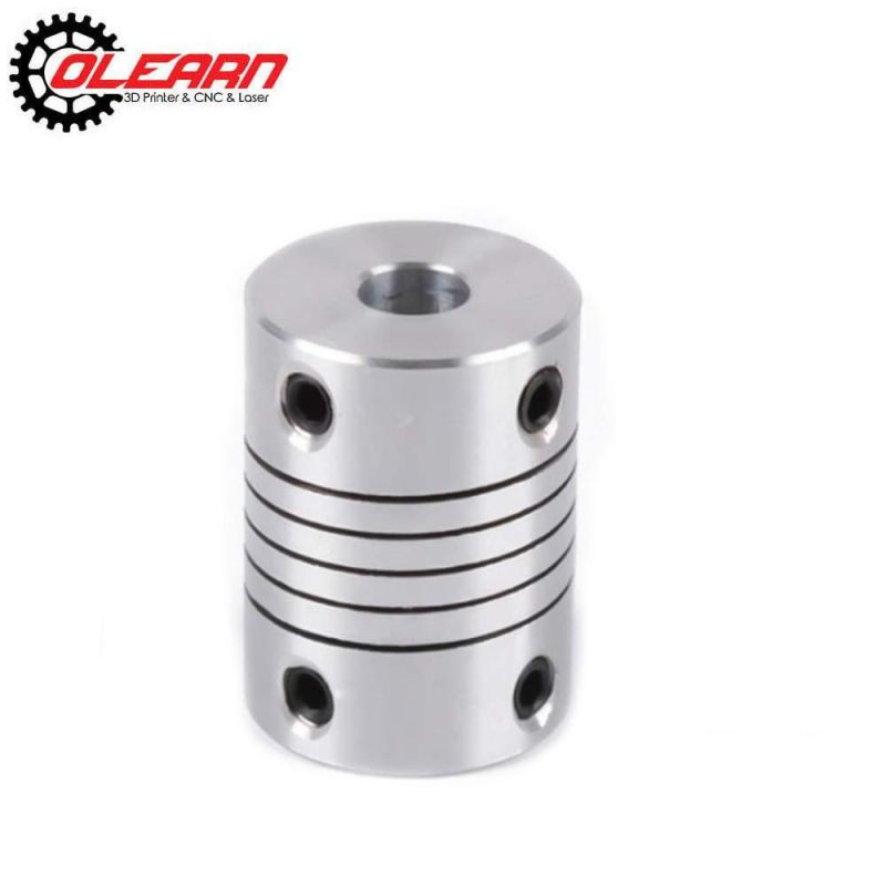 Olearn Stepper Motor Shaft Flexible Coupling Coupler Silver