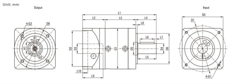 60mm Square Mounting Flange High Precision Planetary Reducer for Servo Motor