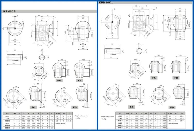 CE Standard Kpm Tkm Series Helical-Hypoid Gear Reducer for Transmission