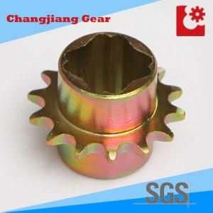 OEM Hobbing &amp; Carburizing Yellow Zinc Sprocket with ISO606 Approved