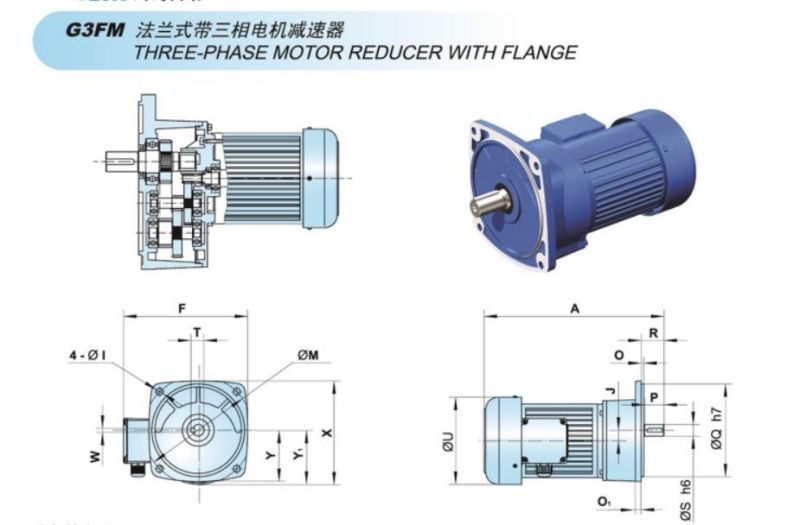 G2 G3 Gear Unit Helical Gearbox Motor Reducer for Industrial Transmission