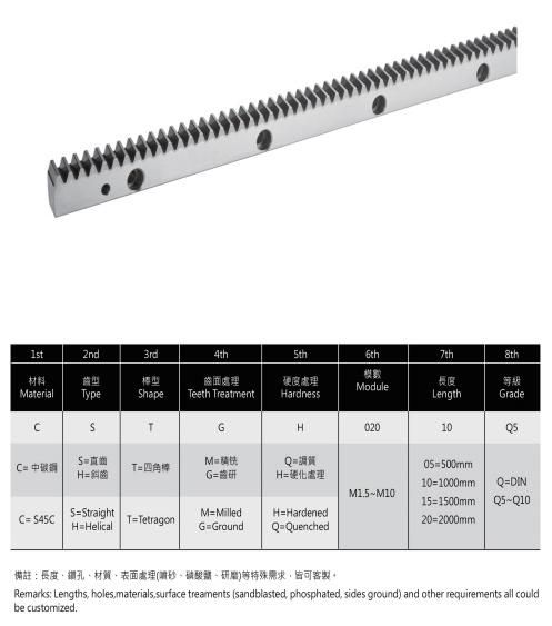 Rack, Silver, with Pinion Can Replace Ball Screw