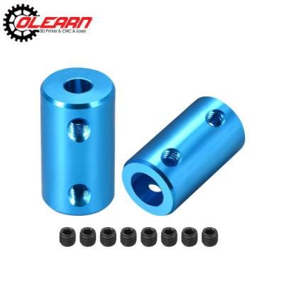 Olearn Rigid Coupling Set Screw L25xd14 Aluminum Alloy, Shaft Coupler Connector Blue