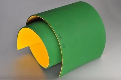 Factory Price High Quality 5.0 mm Green Yellow Sandwich Belt Transmission Belt Flat Belt