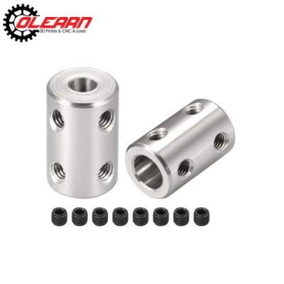 Olearn Bore Rigid Coupling 25mm Length 16mm Diameter Aluminum Alloy Shaft Coupler Connector Silver